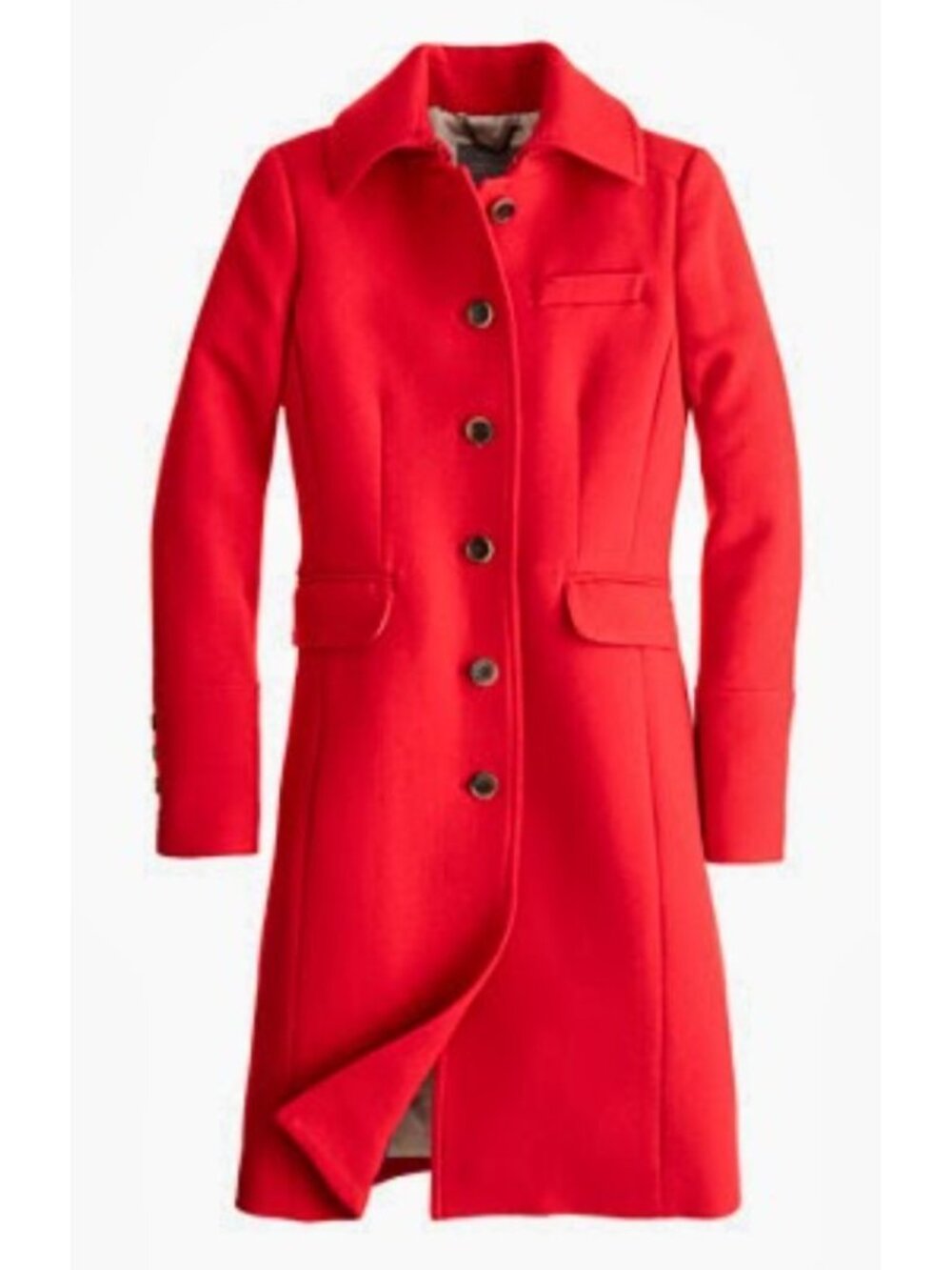 NWT J.Crew Double-cloth Metro Lady Day Coat in Bright Cerise Wool Thinsulate 12T